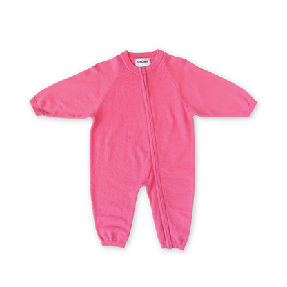 ORGANIC KNIT ZIPPER STARSUIT - BRIGHT SORBET