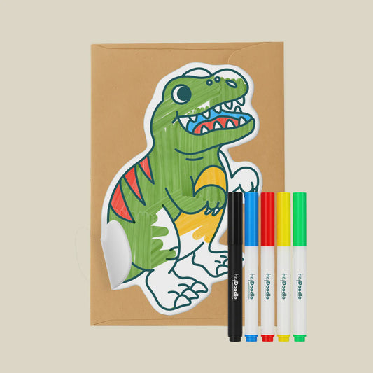 HEYDOODLE FOREVER GREETING CARD - REX THE DINO