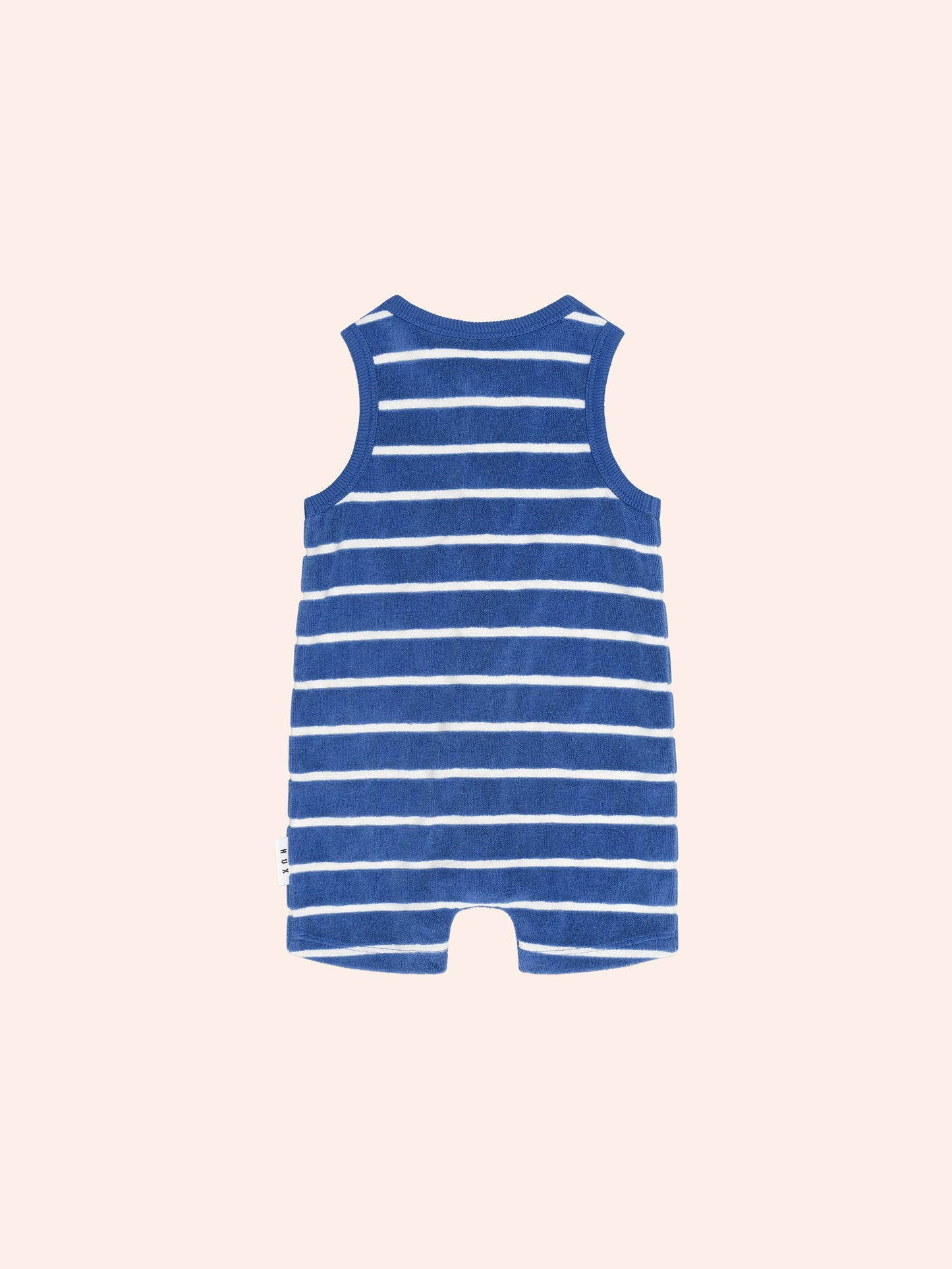 NAUTICAL PEEKABOO HUX TOWELLING ROMPER - COBALT WHITE