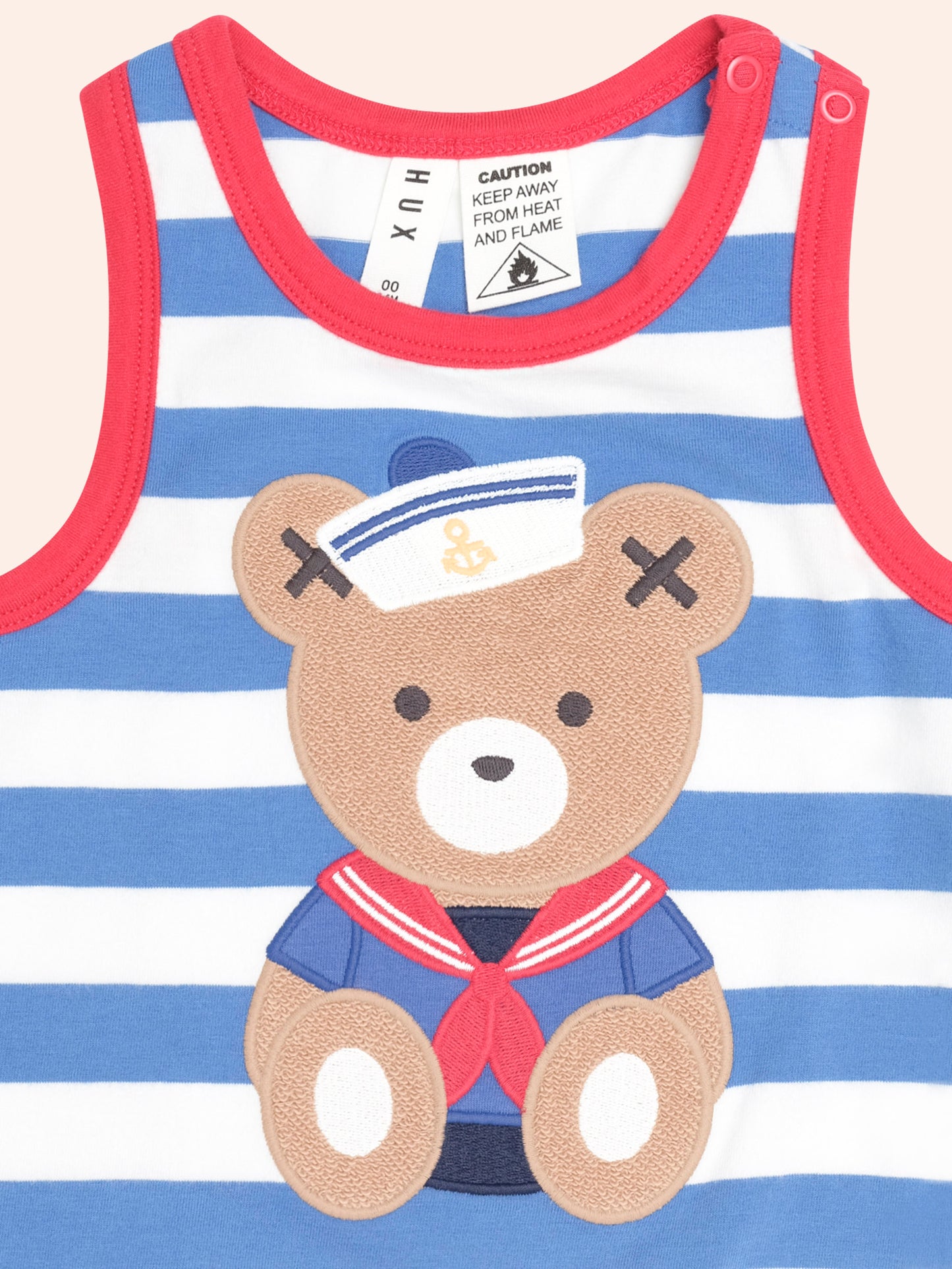 NAUTICAL STRIPE  HUX SITTING ROMPER - COBALT ALMOND MILK STRIPE