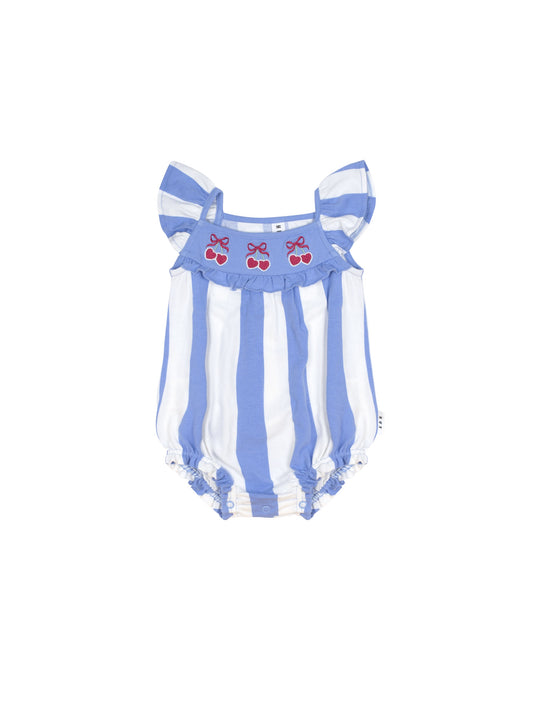 SEASIDE CHERRY STRIPE PLAYSUIT - SEASIDE ALMOND MILK