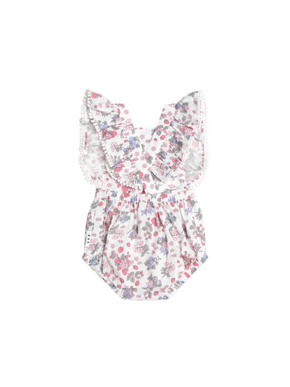 STRAWBERRY GARDEN PLAYSUIT - CREAM
