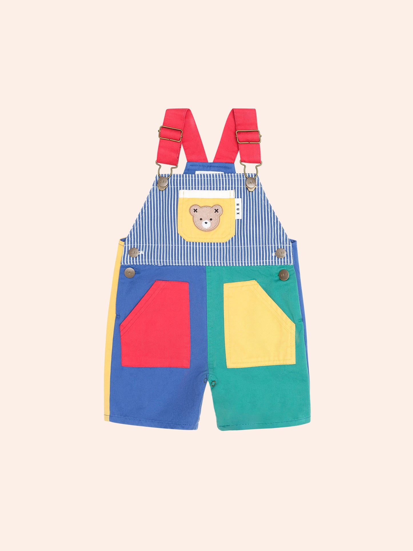 COLOUR BLOCK POCKET SHORTALL - MULTI
