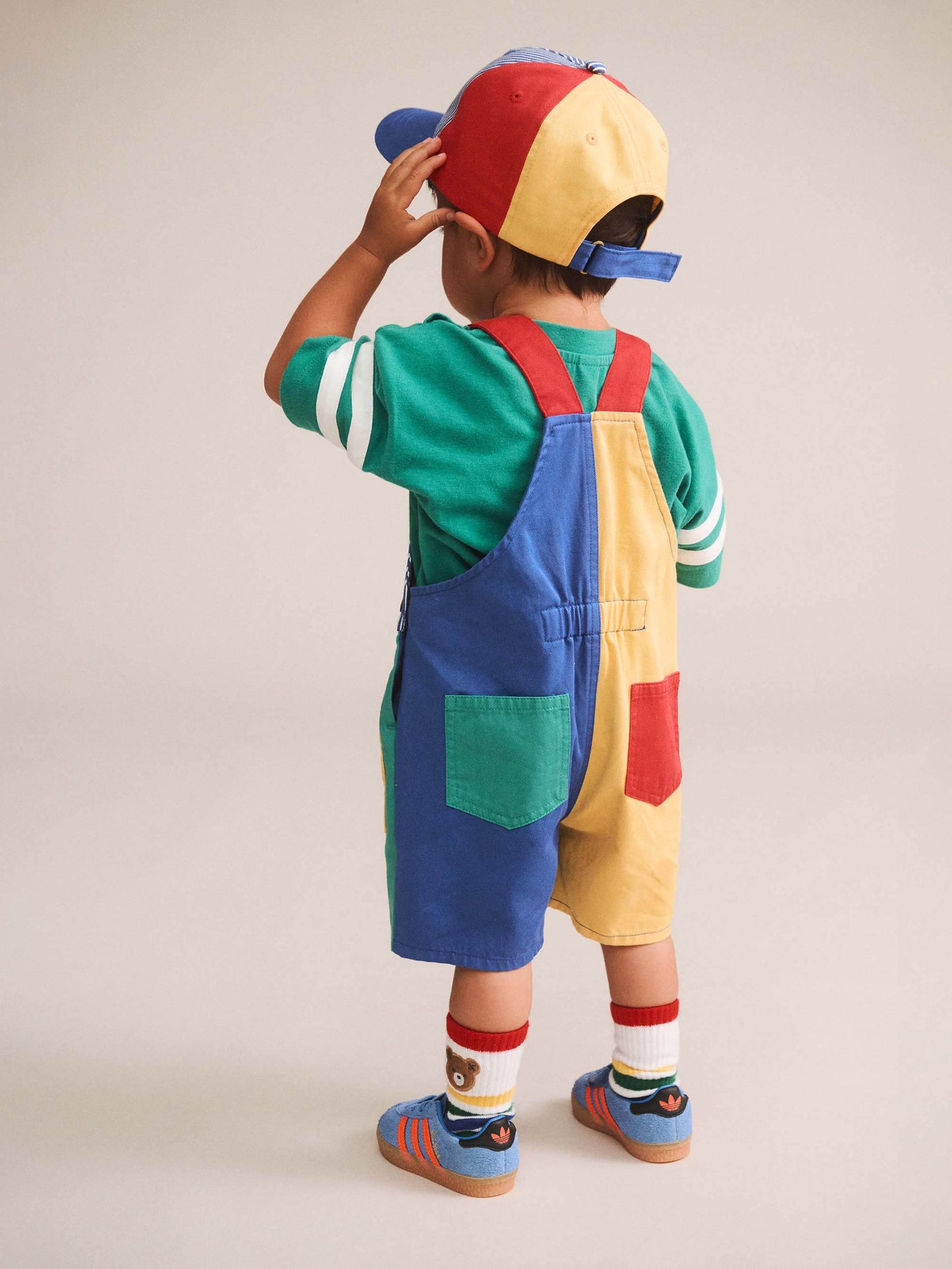 COLOUR BLOCK POCKET SHORTALL - MULTI