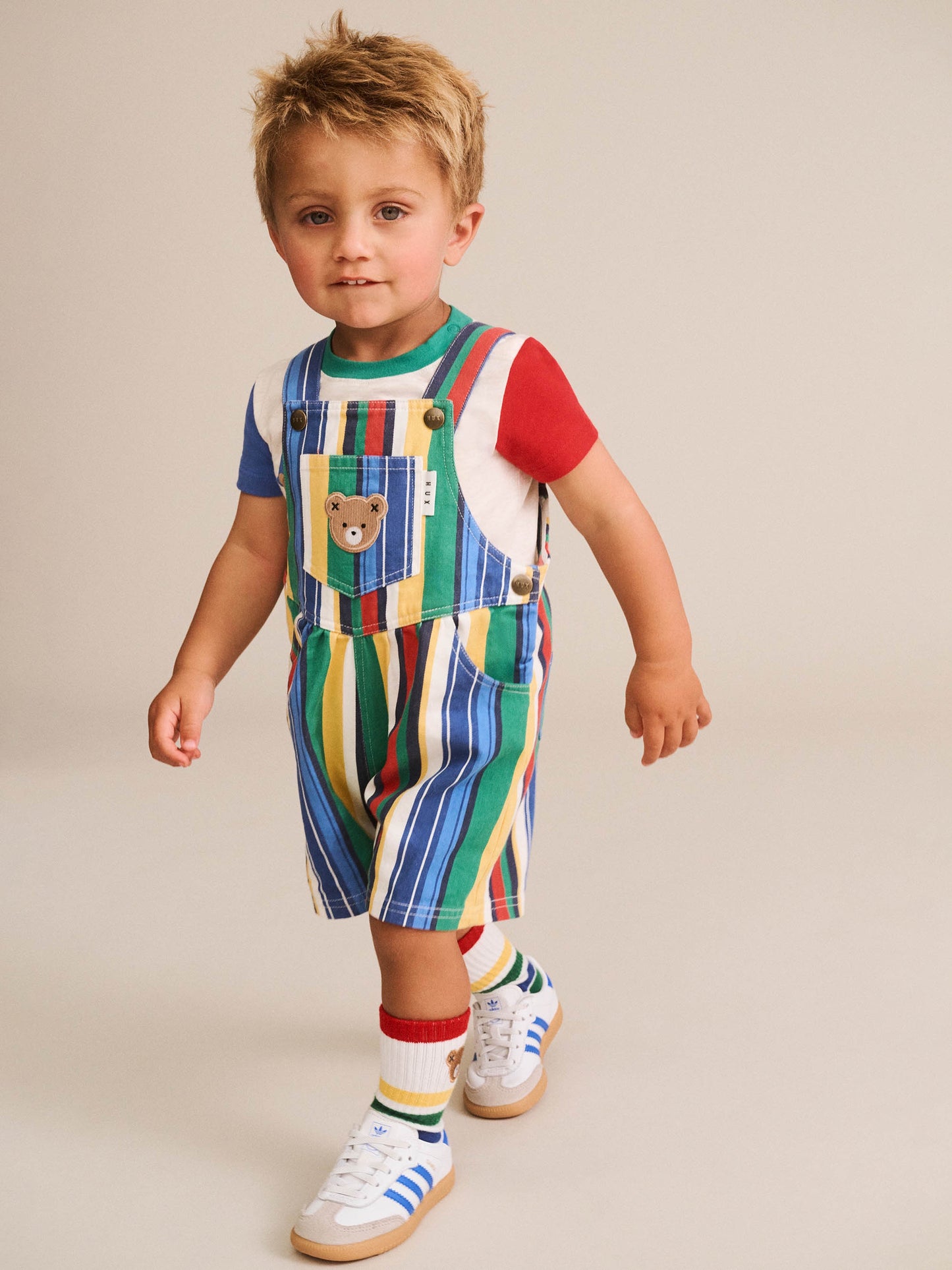 VARIEGATED STRIPE SHORTALL - MULTI