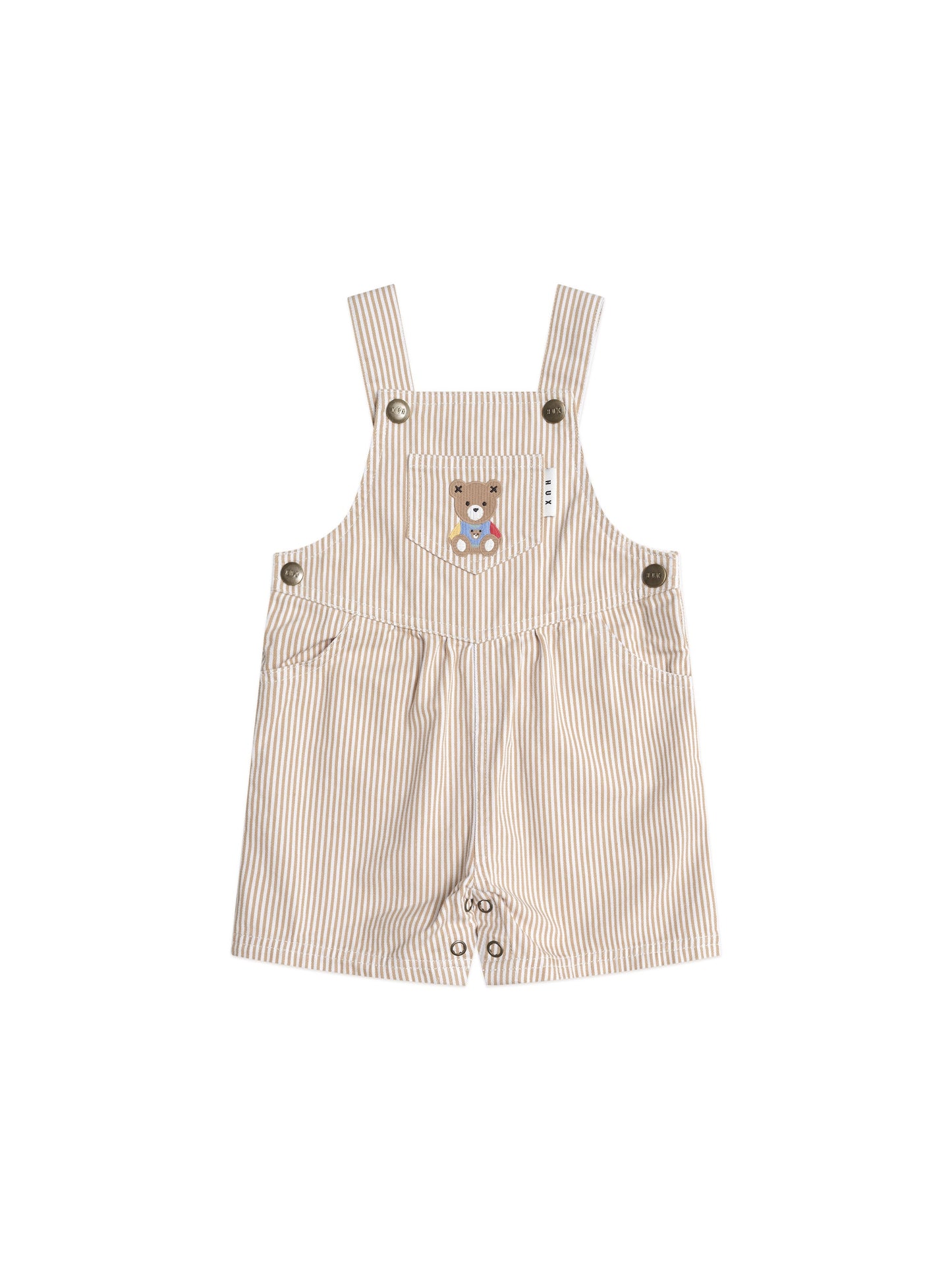 SANDBOX STRIPE SHORT OVERALLS - SAND ALMOND MILK