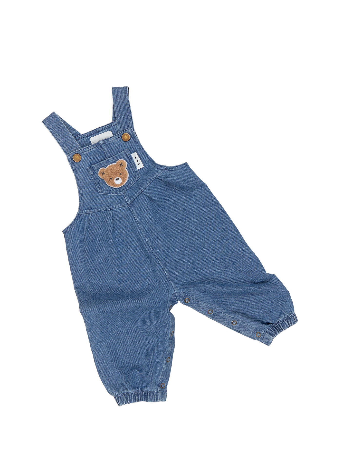 HUXBEAR KNIT DENIM OVERALLS - DENIM BLUE