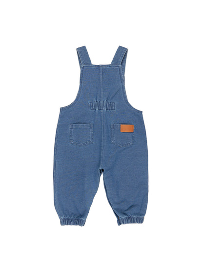 HUXBEAR KNIT DENIM OVERALLS - DENIM BLUE