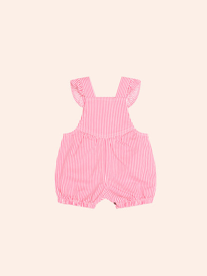 STRAWBERRY EMB STRIPE PLAYSUIT - HONEYSUCKLE ALMOND MILK