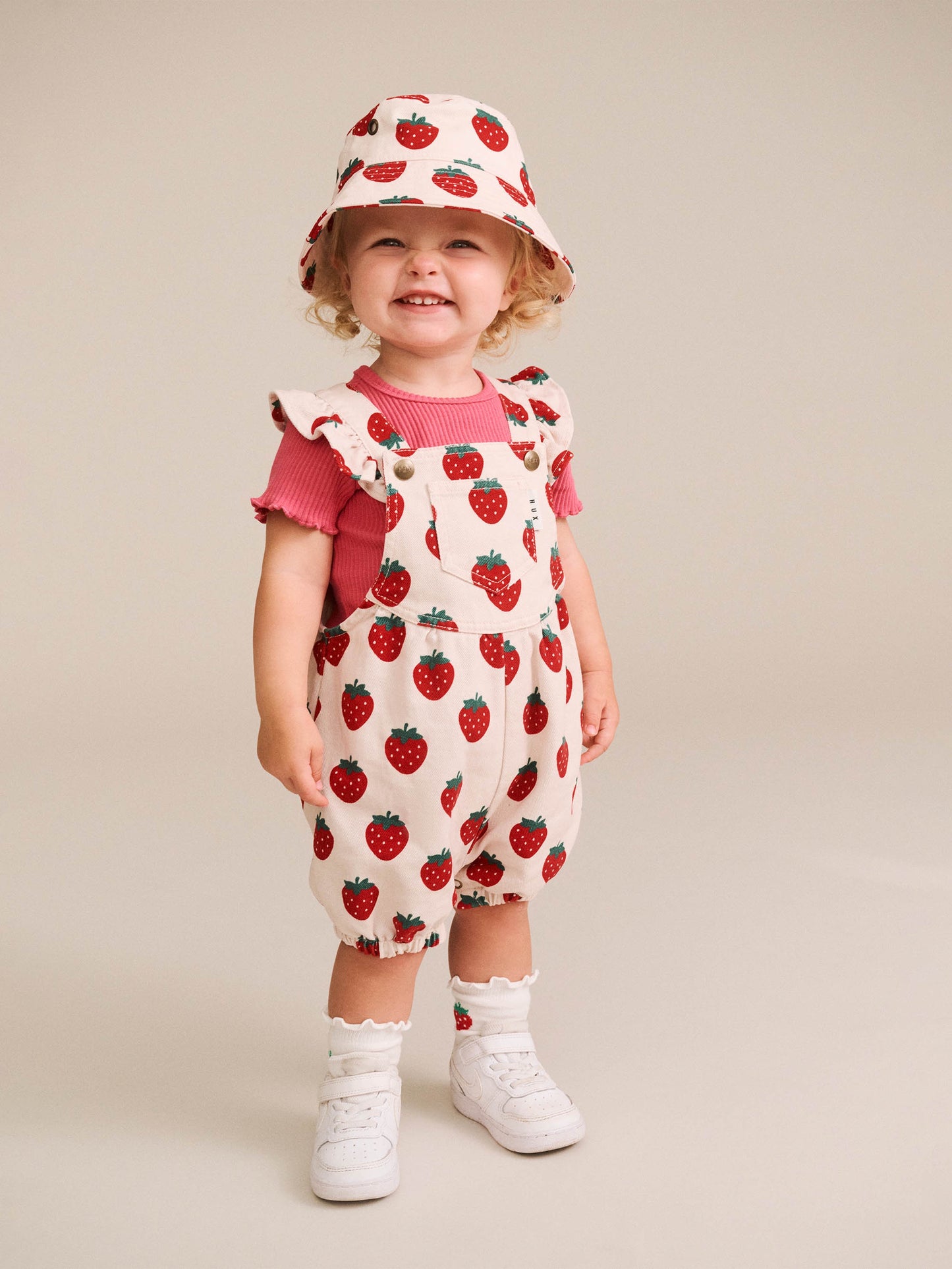 STRAWBERRY BUBBLE ROMPER - MULTI STRAWBERRY