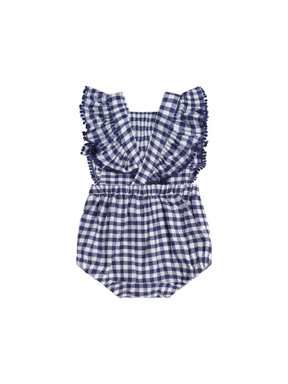 FRILLY PLAYSUIT - CHERRY PIE CHECK