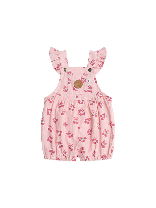 CHERRY PIE FRILLY PLAYSUIT - APRICOT