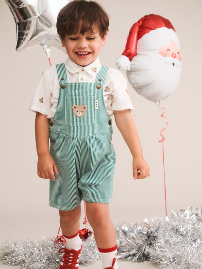 MISTLETOE STRIPE SHORTALL