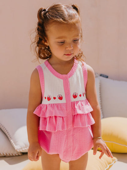 BERRY SWEET SEERSUCKER ROMPER