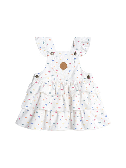 I HEART CAKE PINAFORE DRESS - MULTI