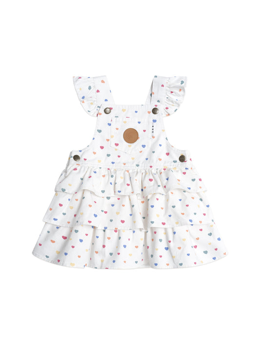 I HEART CAKE PINAFORE DRESS - MULTI