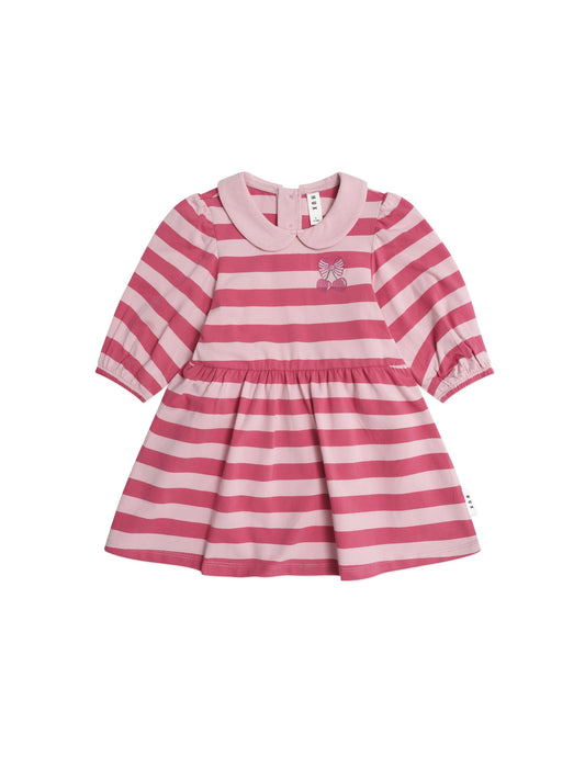 CHERRY PIE PUFF SLEEVE DRESS - CHERRY APRICOT
