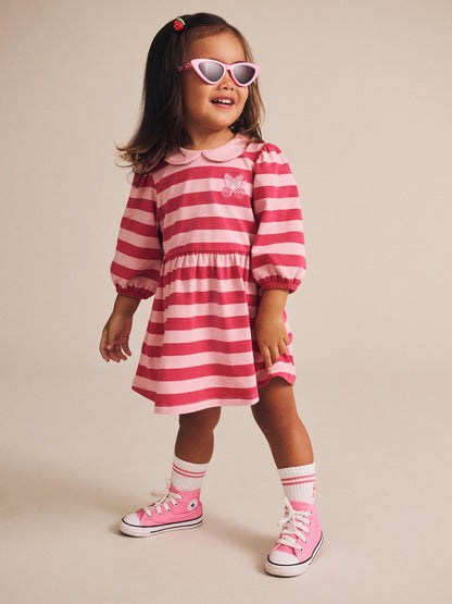 CHERRY PIE PUFF SLEEVE DRESS - CHERRY APRICOT