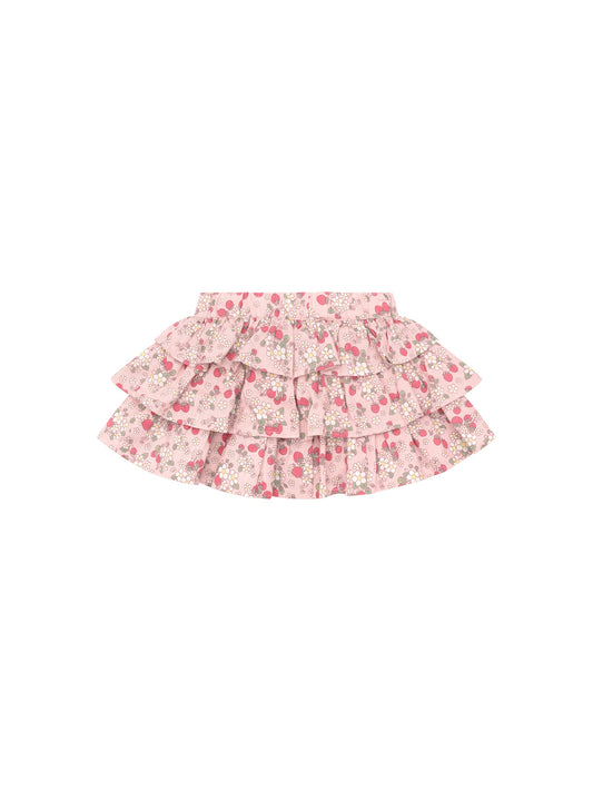 VINTAGE STRAWBERRY FRILL SKIRT - BLUSH