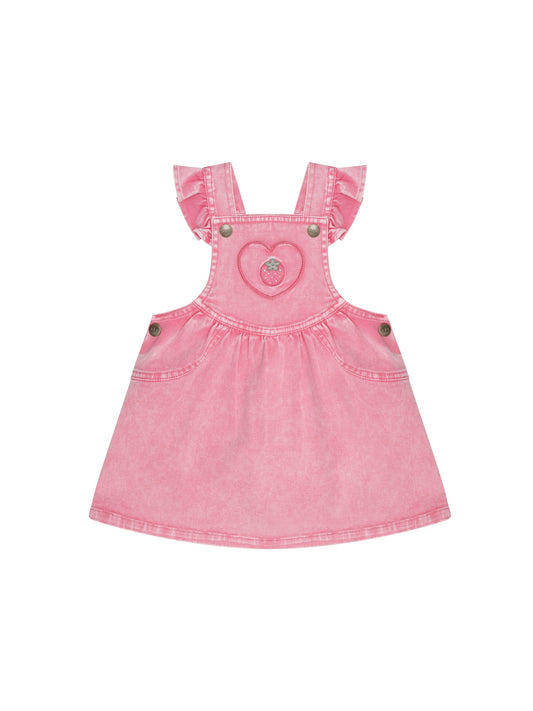 BERRY VINTAGE PINAFORE DRESS  - BUBBLEGUM