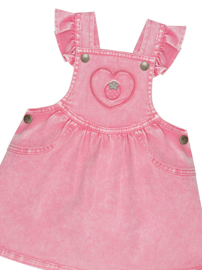 BERRY VINTAGE PINAFORE DRESS  - BUBBLEGUM