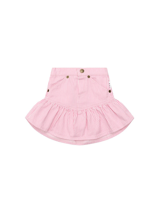 CANDY STRIPE FRILL SKIRT - BUBBLEGUM STRIPE