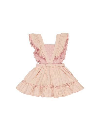 DAISY REVERSIBLE BIB DRESS -DUSTY ROSE + SUNKISS