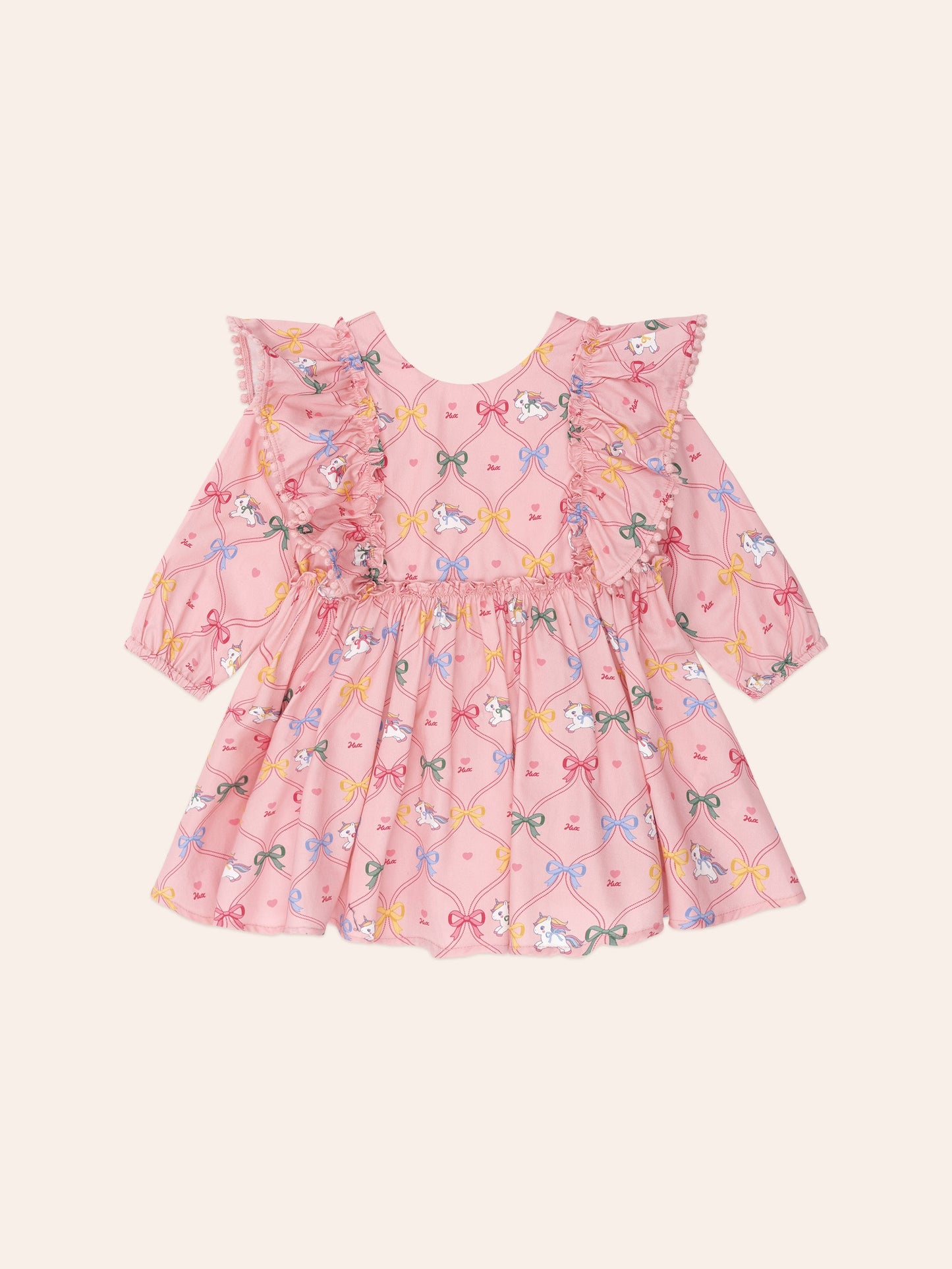 UNICORN BOW DRESS - DUSTY PINK