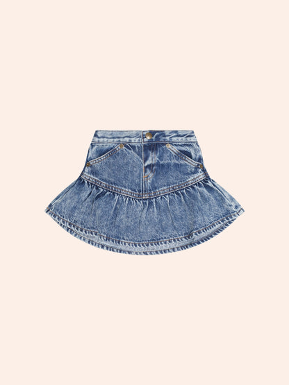 DREAMY DENIM TIERED SKIRT