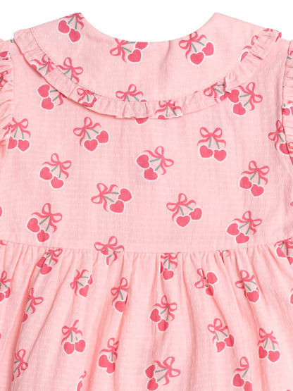 CHERRY PIE TIERED SMOCK DRESS - APRICOT
