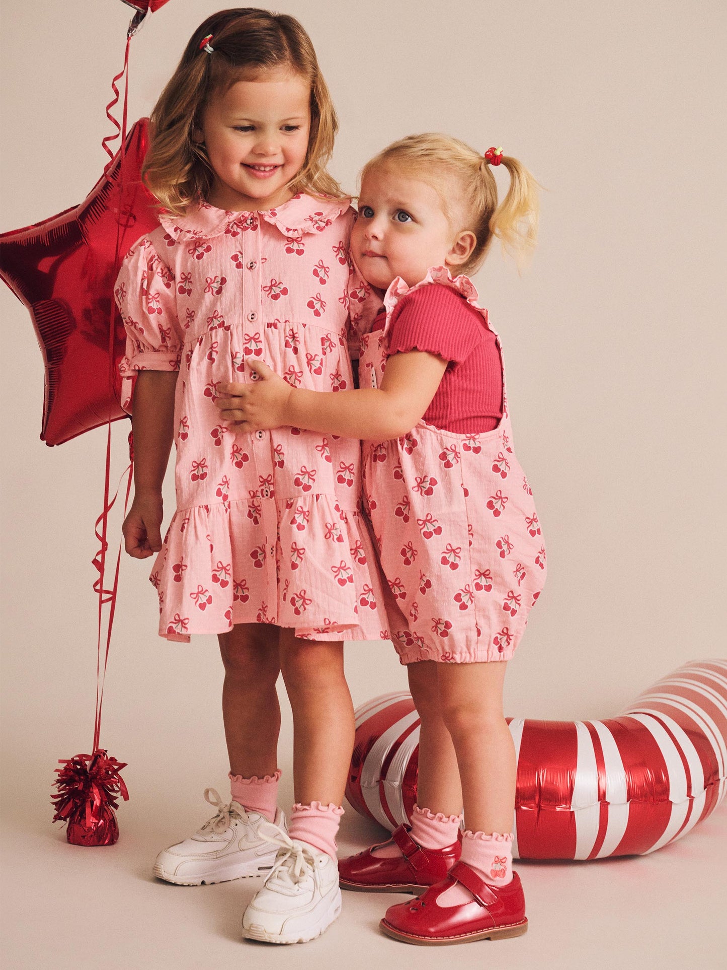 CHERRY PIE FRILLY PLAYSUIT - APRICOT