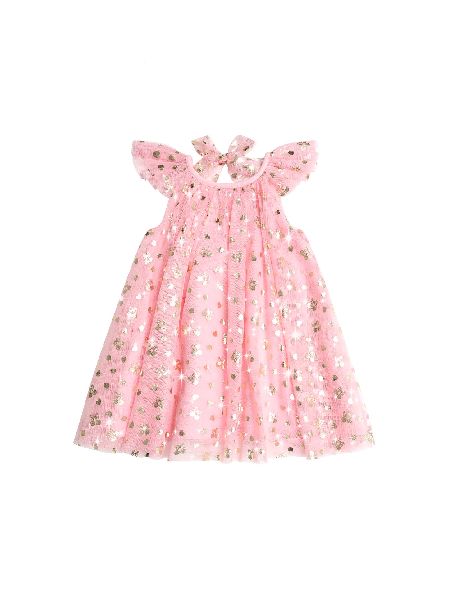 GOLDEN CHERRIES PRINCESS TULLE DRESS - APRICOT