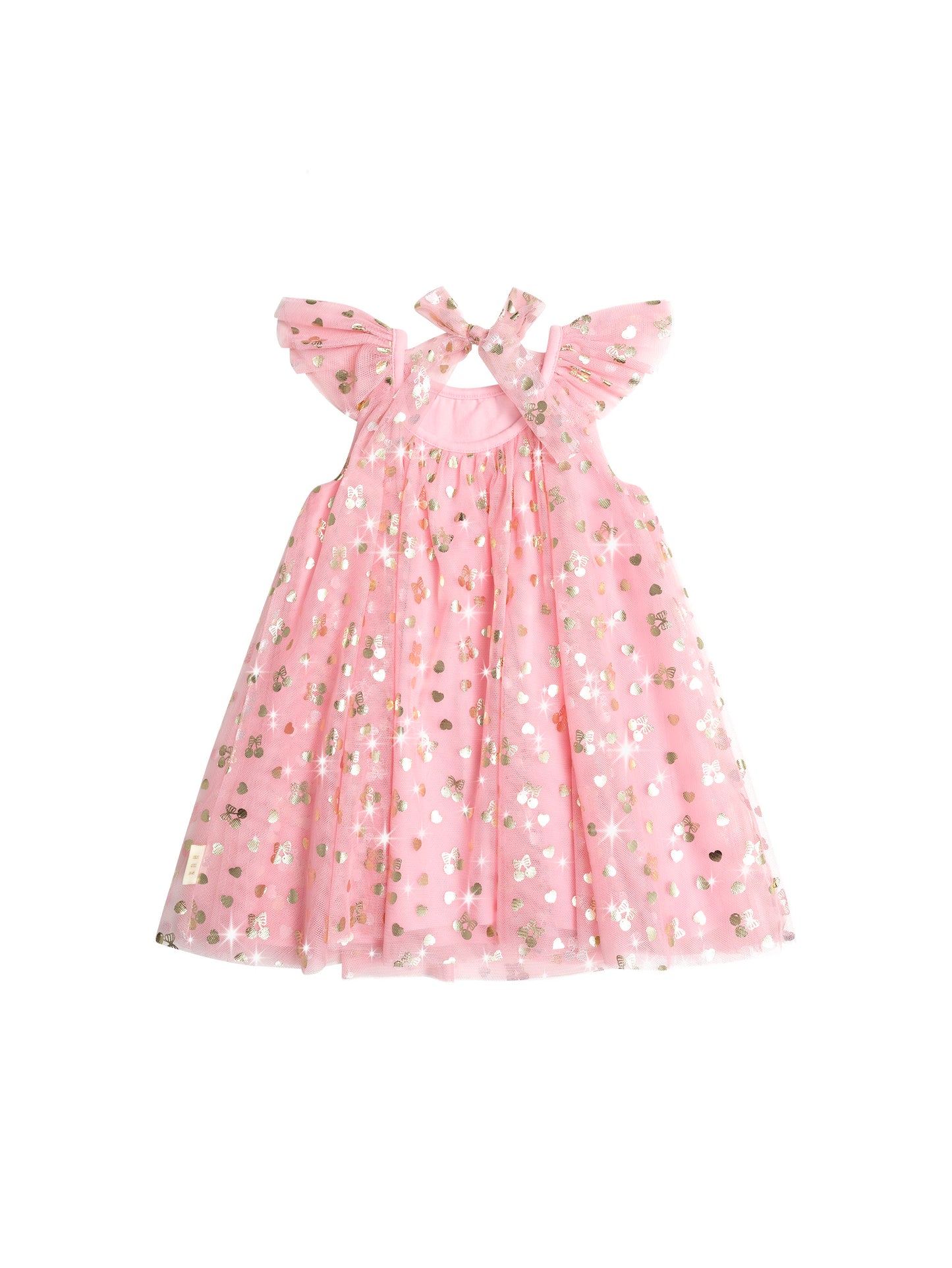 GOLDEN CHERRIES PRINCESS TULLE DRESS - APRICOT