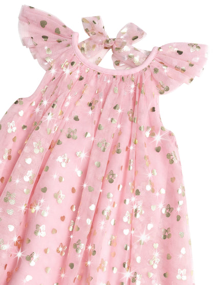 GOLDEN CHERRIES PRINCESS TULLE DRESS - APRICOT