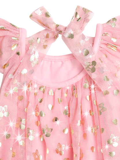 GOLDEN CHERRIES PRINCESS TULLE DRESS - APRICOT