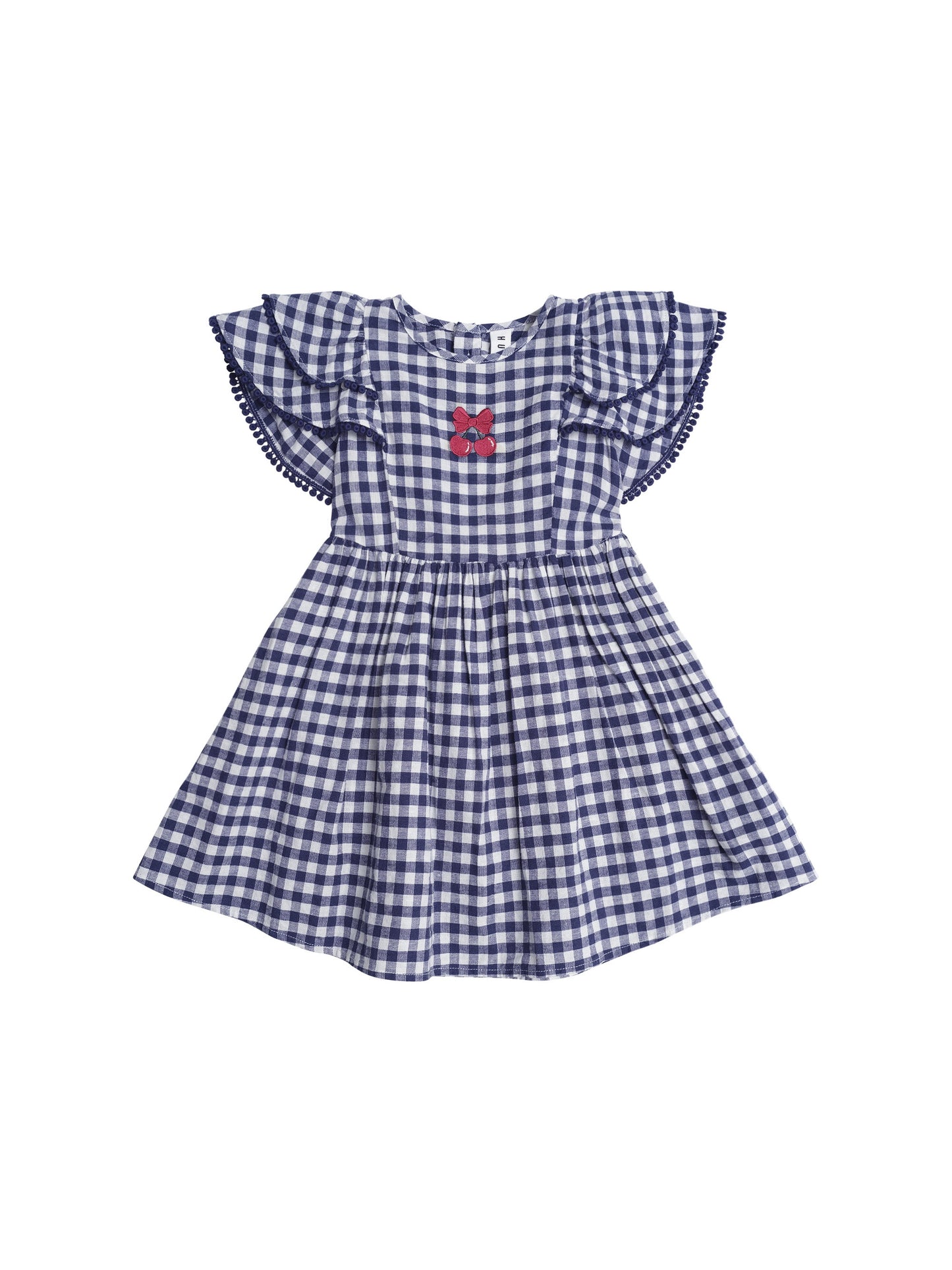 CHERRY PIE FRILL CHECK DRESS