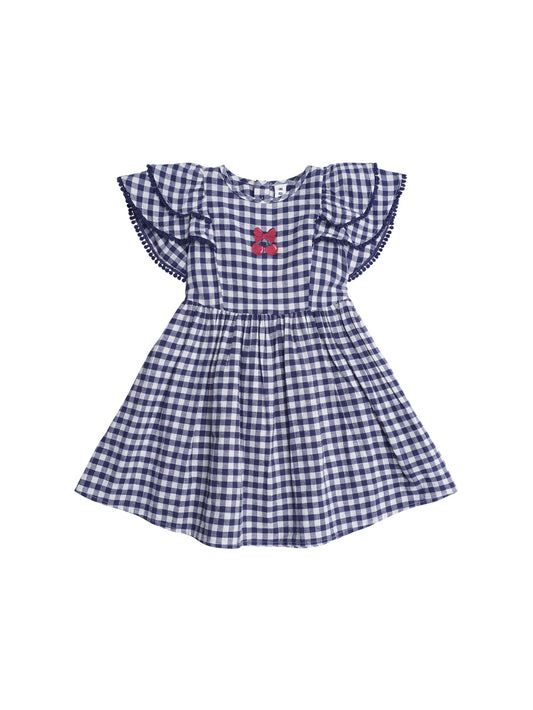 CHERRY PIE FRILL CHECK DRESS