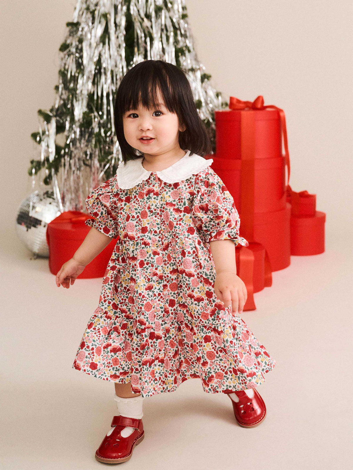 FESTIVE FRILL COLLAR DRESS