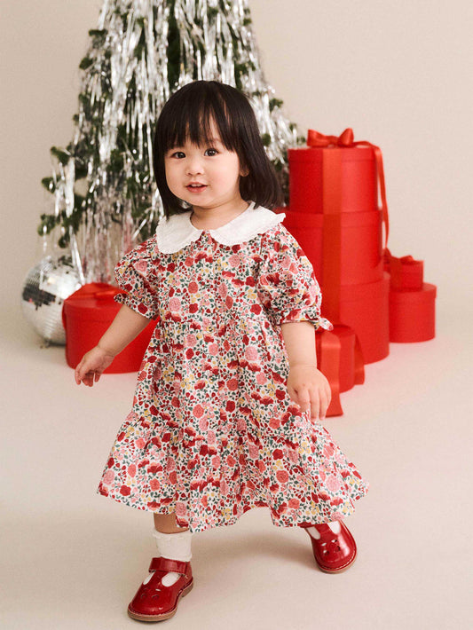 FESTIVE FRILL COLLAR DRESS