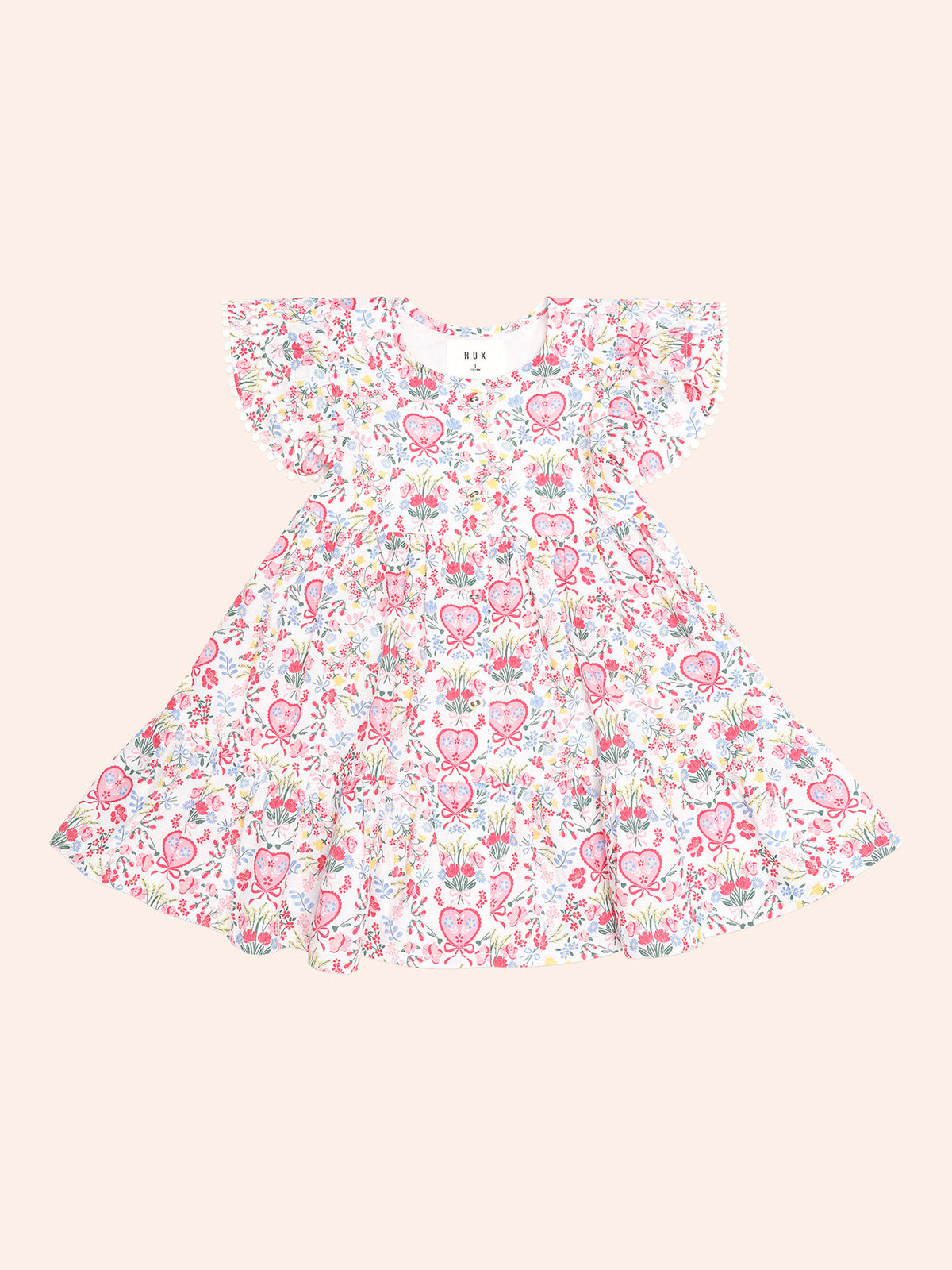 SCALLOP FLORAL FRILL DRESS