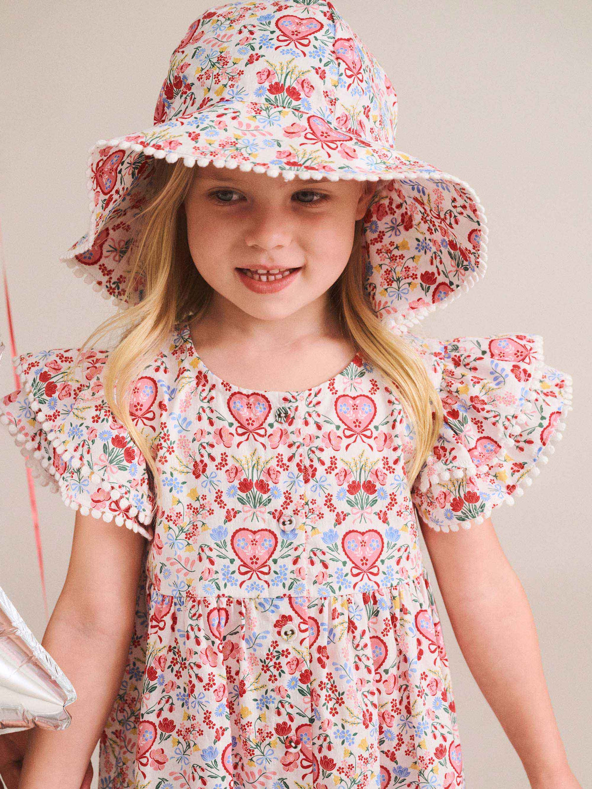 SCALLOP FLORAL FRILL DRESS