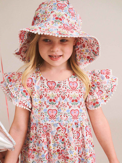 SCALLOP FLORAL FRILL DRESS