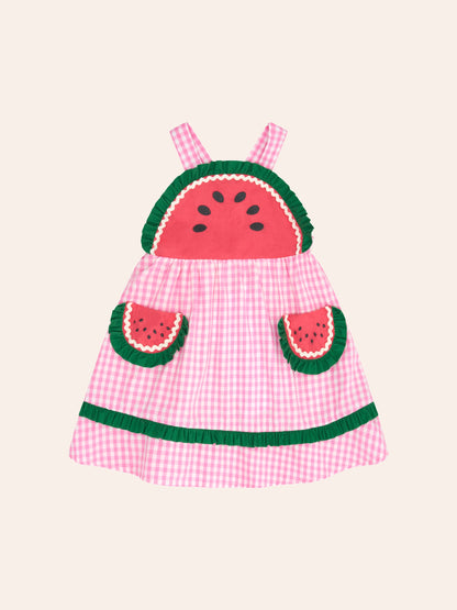 ONE-IN-A-MELON CHECK DRESS - SHERBET