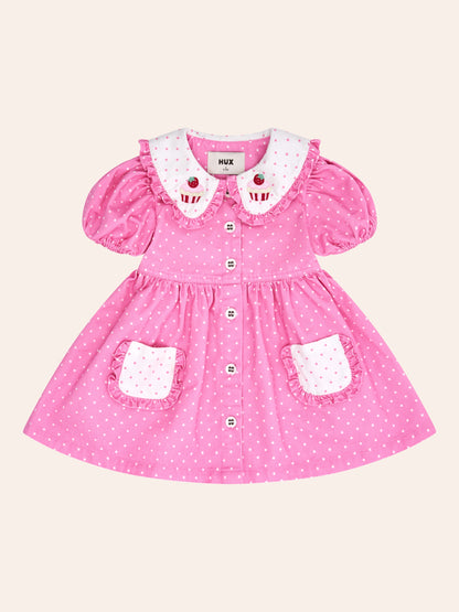 ICING-ON-THE-CUPCAKEPOLKA DOT DRESS - SHERBET