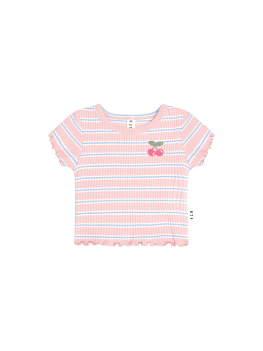 CANDY STRIPE RIB TEE - CANDY STRIPE
