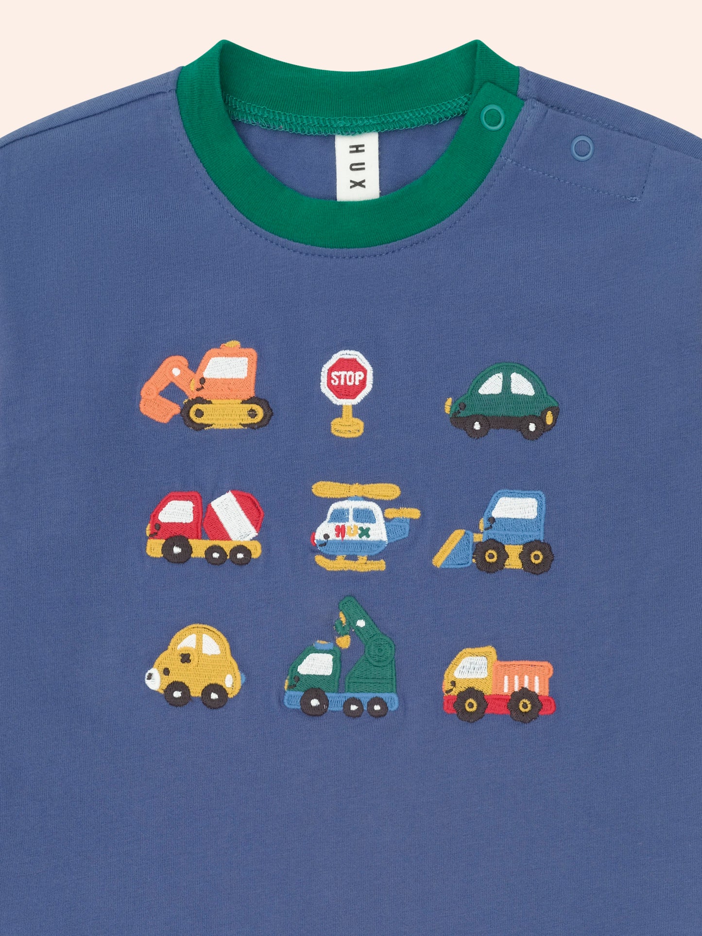 COLOUR BLOCK CONSTRUCTION TOP - VINTAGE BLUE