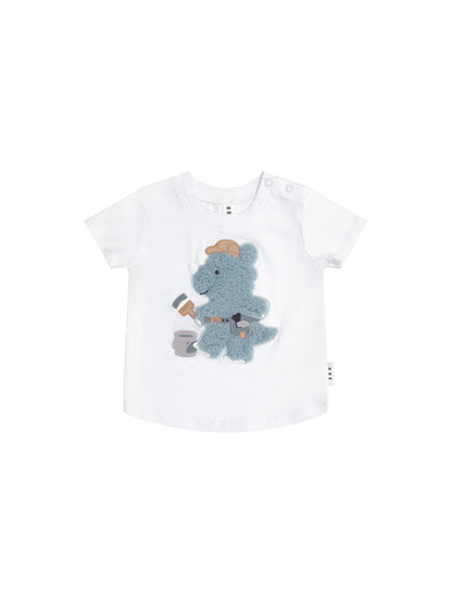 TRADIE FURRY DINO T-SHIRT - WHITE