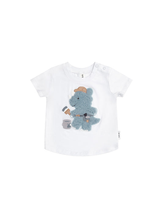 TRADIE FURRY DINO T-SHIRT - WHITE