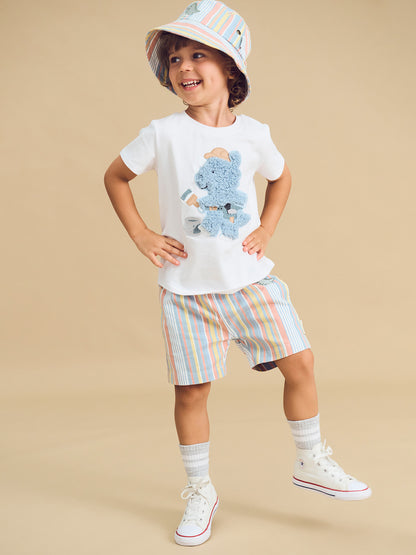 TRADIE FURRY DINO T-SHIRT - WHITE