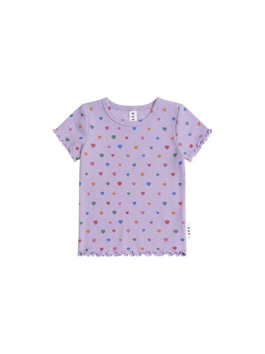 I HEART CAKE RIB TEE - PURPLE ROSE
